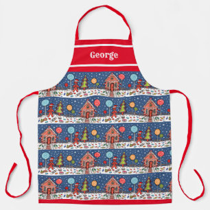 Personalised Christmas Gingerbread House Apron