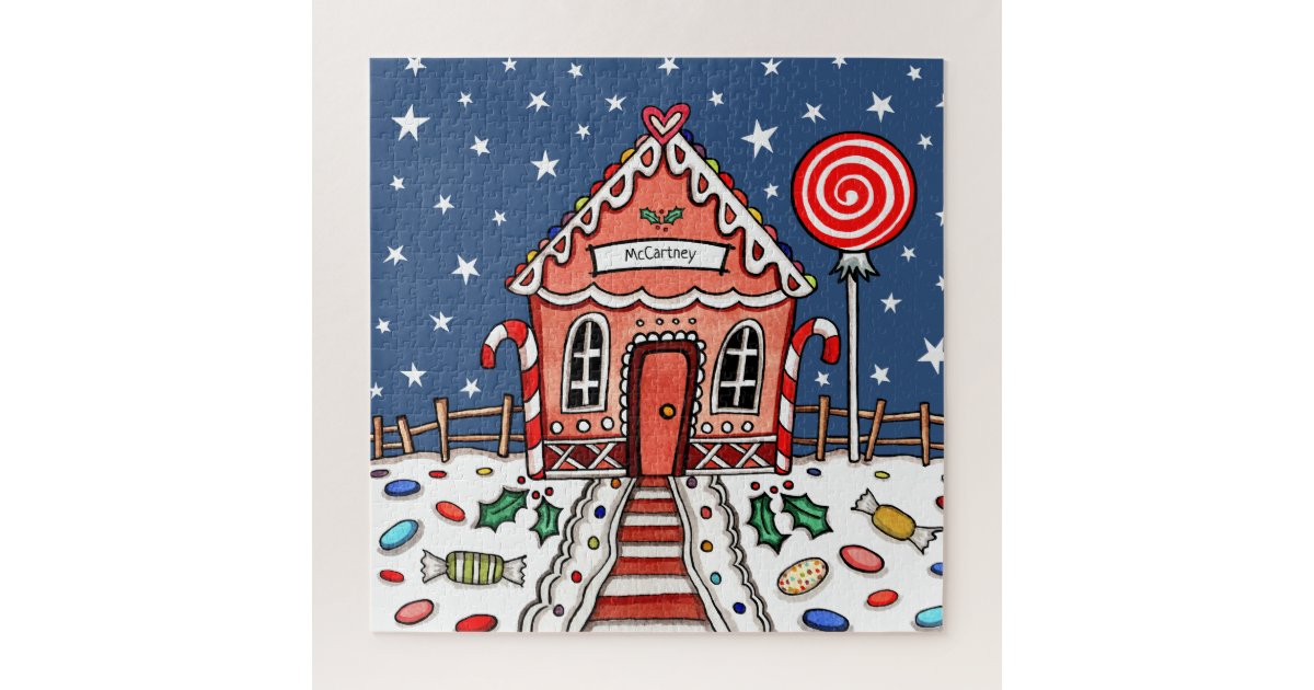 Personalised Christmas Gingerbread House Jigsaw Puzzle | Zazzle