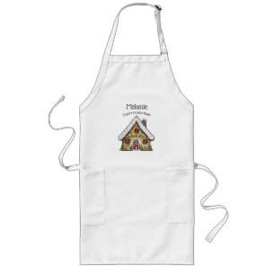 Personalised Christmas Gingerbread House Long Apron