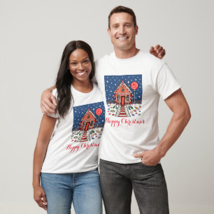 Personalised Christmas Gingerbread House T-Shirt