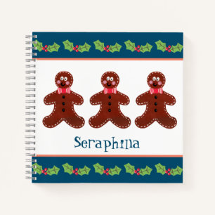 Personalised Christmas Gingerbread Man Notebook