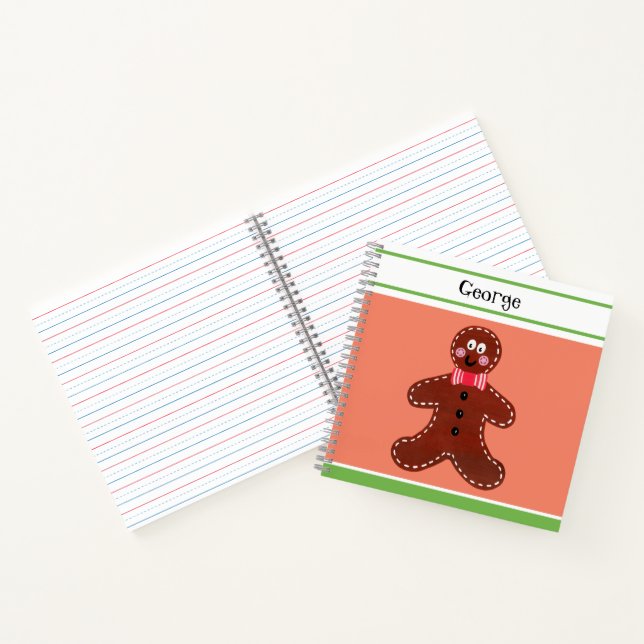Personalised Christmas Gingerbread Man Notebook (Inside)