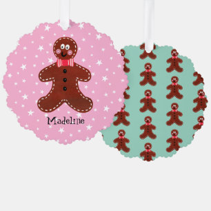 Personalised Christmas Gingerbread Man Tree Decoration Card