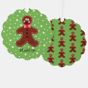 Personalised Christmas Gingerbread Man Tree Decoration Card
