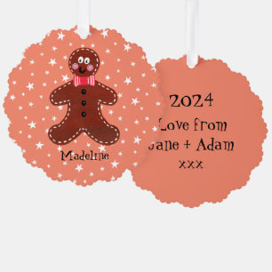 Personalised Christmas Gingerbread Man Tree Decoration Card