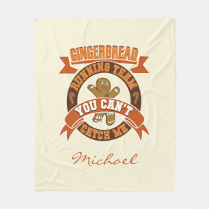 Personalised Christmas Gingerbread Running Team Fleece Blanket