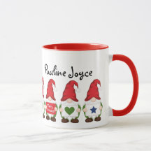 Personalised Christmas Gnome Mug