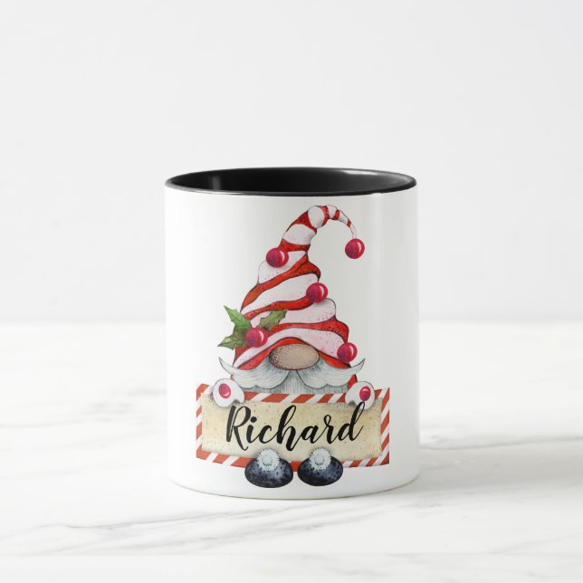 Personalised Christmas Gnome Mug (Center)