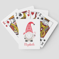 Personalised Christmas Gnome Playing Cards