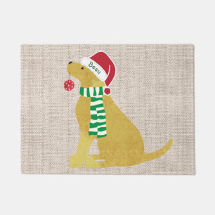 Personalised Christmas Golden Retriever Holiday Doormat