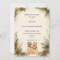 Personalised Christmas Golden Retriever Wedding