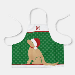 Personalised Christmas Golden Santa Dog Apron