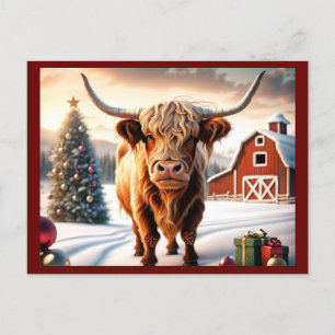 Personalised Christmas Greeting Postcards. Holiday Postcard