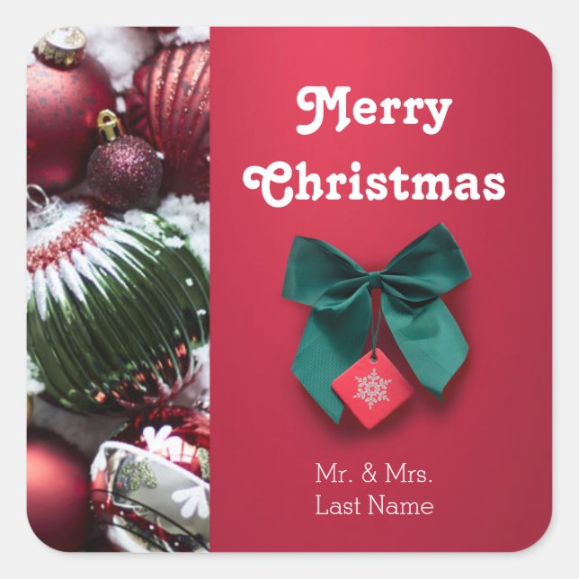 Personalised Christmas Greeting Sticker (Front)