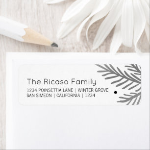 Personalised Christmas Grey Winter Foliage