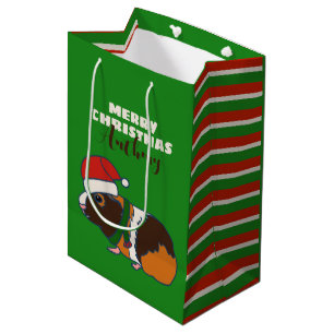 Personalised Christmas Guinea Pig Medium Gift Bag