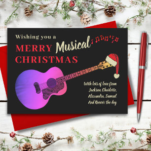 Personalised Christmas Guitar Holiday Card