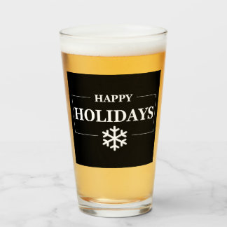 Personalised Christmas Happy Holiday Custom Gift Glass