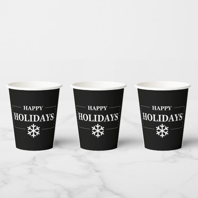 Personalised Christmas Happy Holiday Custom Gift  Paper Cups (Multi)