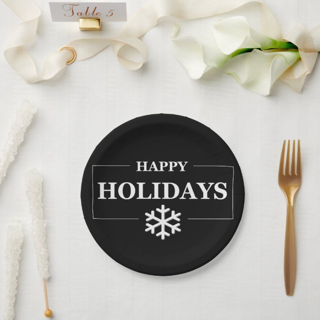 Personalised Christmas Happy Holiday Custom Gift  Paper Plate (Wedding)