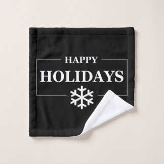 Personalised Christmas Happy Holiday Custom Gift  Wash Cloth