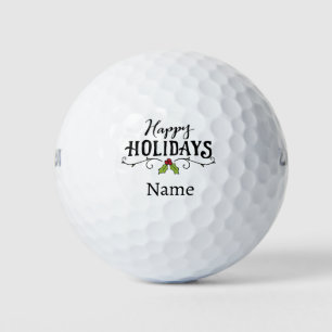 Personalised Christmas Happy Holiday Golf Balls