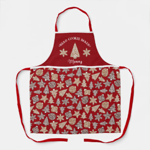 Personalised Christmas Head Cookie Baker Custom Apron