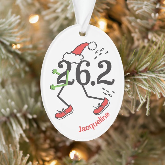 Personalised Christmas Holiday 26.2 Funny Marathon Ornament (Tree)