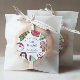 Personalised Christmas Holiday Cookie Baking Classic Round Sticker