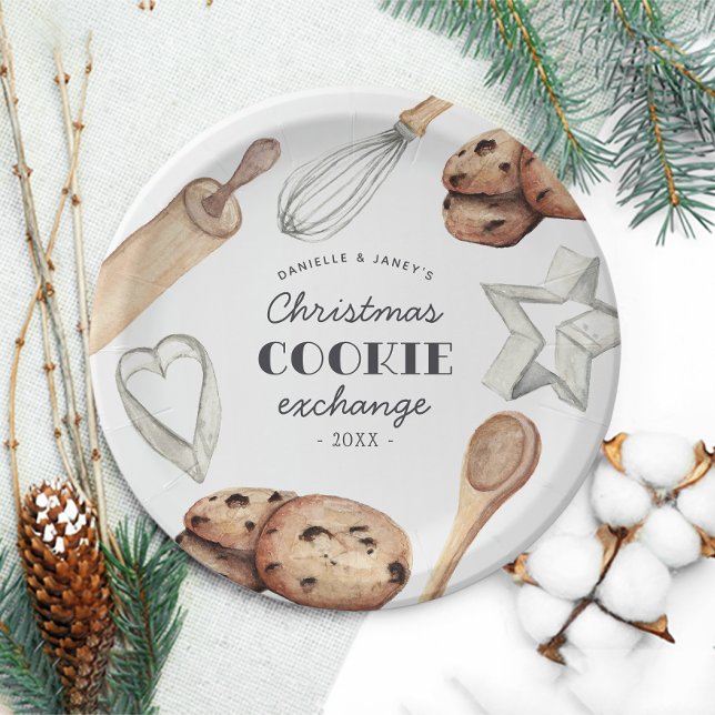 Personalised Christmas Holiday Cookie Exchange Paper Plate (Creator Uploaded)