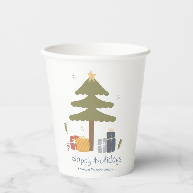 Personalised Christmas Holiday Corporate Party Paper Cups (Front)