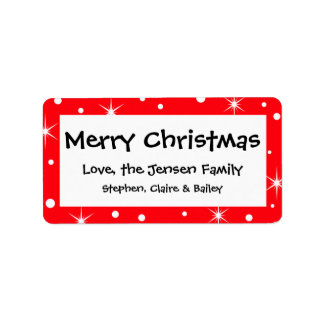Personalised Christmas Holiday Gift Tag Stickers
