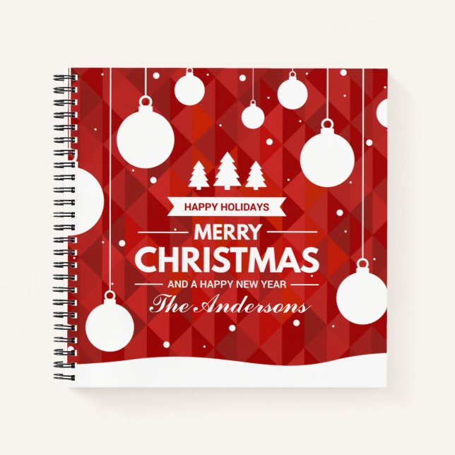Personalised Christmas Holiday | Guestbook Notebook (Front)