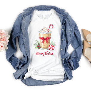 Personalised Christmas Holiday Iced Coffee Latte  T-Shirt