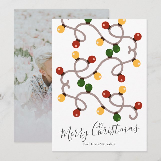 Personalised Christmas Holiday Lights Photo (Front/Back)