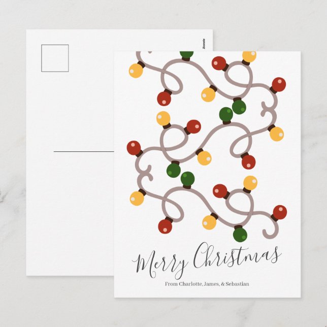 Personalised Christmas Holiday Lights Postcard (Front/Back)