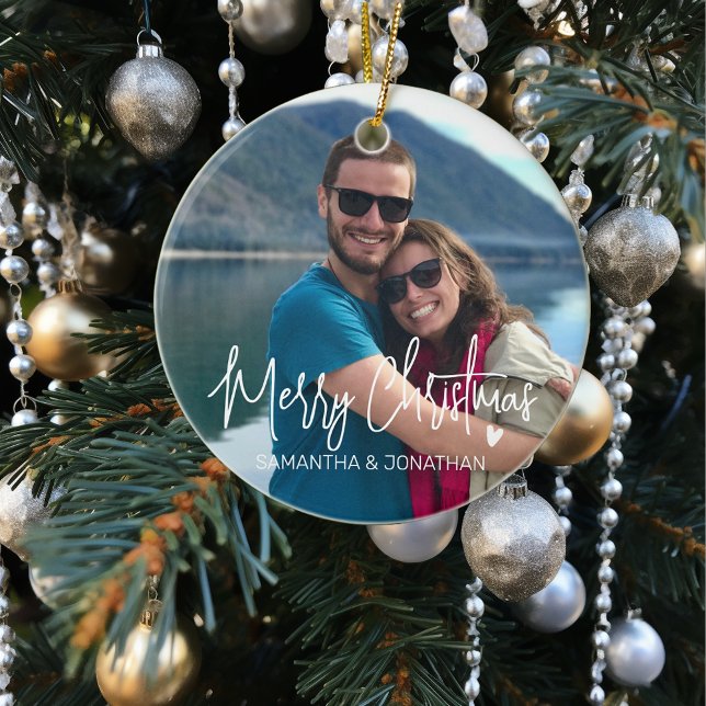 Personalised Christmas Holiday Minimalistic Names  Ceramic Tree Decoration (Creator Uploaded)
