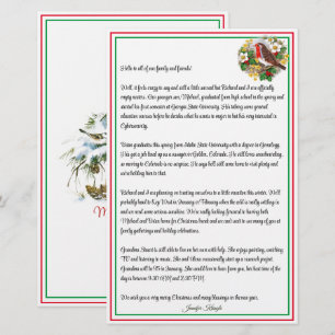 Personalised Christmas Holiday Newsletter Bird