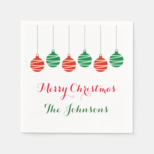 Personalised Christmas Holiday party napkins (Front)
