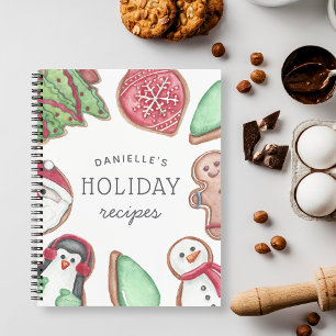 Personalised Christmas Holiday Recipe Notebook