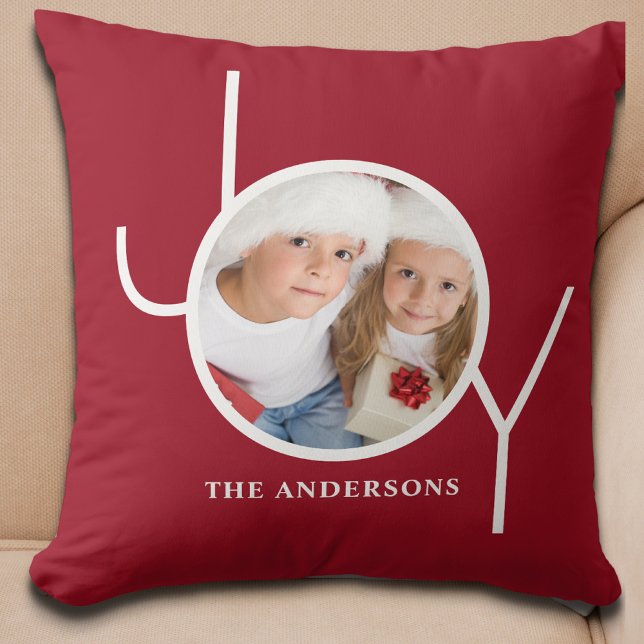 Personalised Christmas Holiday Red Photo Cushion (Creator Uploaded)