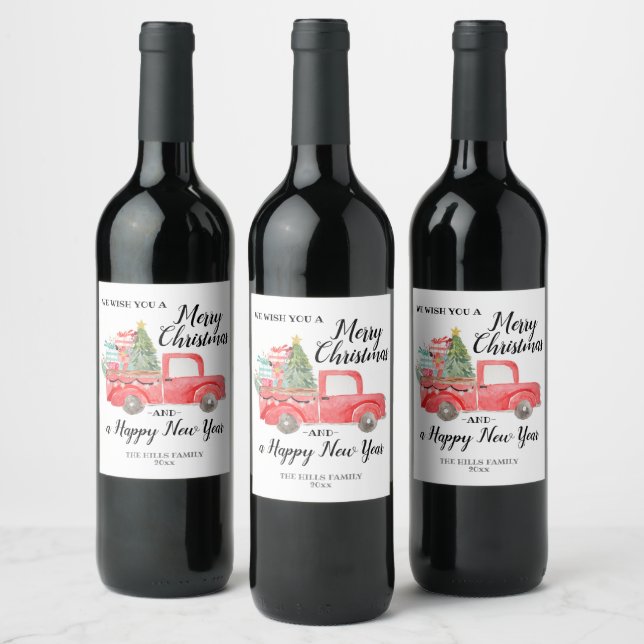 Personalised Christmas holiday wine label (Bottles)