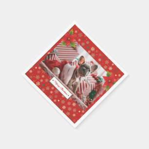Personalised Christmas Holidays Photo Napkin