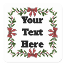 Personalised Christmas Holly Gift Sticker
