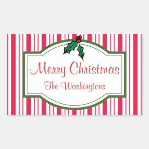 Personalised Christmas Holly Gift Tag Stickers