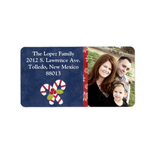 Personalised Christmas Holly on Cand Mailing Label
