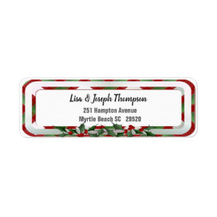 Personalised Christmas Holly Return Address Label
