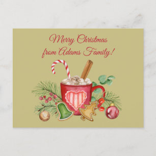 Personalised Christmas Hot Chocolate Mug Postcard