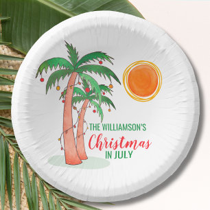 Personalised Christmas in July Party Paper Bowl Paper Plate