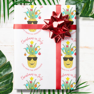 Personalised Christmas In July Pineapple  Wrapping Paper